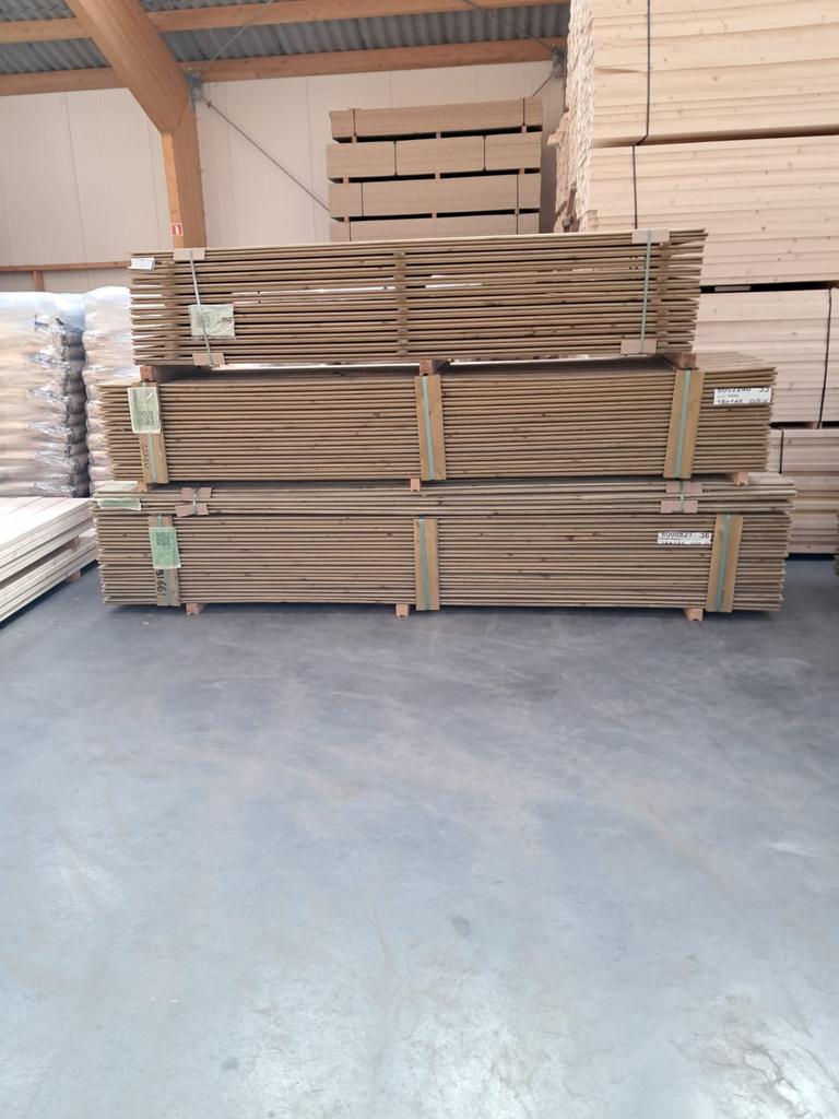Grote partij vuren geimpregneerd rabat 1,8×13,4  glad, Ophalen, Zo goed als nieuw, 250 cm of meer, Planken