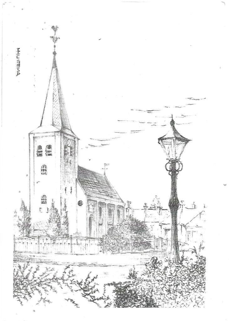 AK Wartena, Warten - Ned. Herv. Kerk, Ophalen of Verzenden, 1960 tot 1980, Ongelopen, Friesland