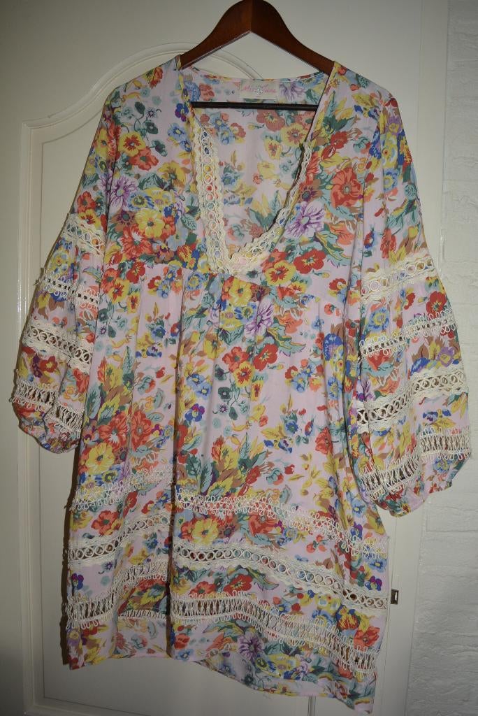 Miss June, sierlijke 'Ibiza' style jurk, mt M, Maat 38/40 (M), Overige kleuren, Miss June, Ophalen of Verzenden