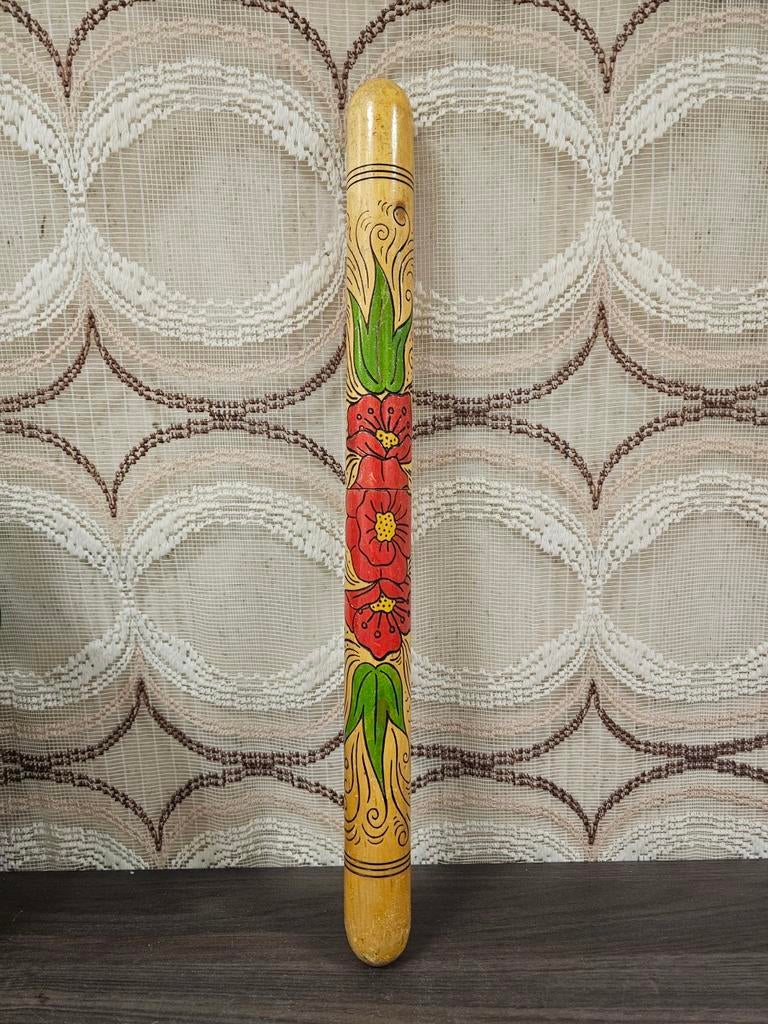 Houten breinaalden koker met bloemmotief, Gebruikt, Onbekend, Ophalen of Verzenden, Onbekend
