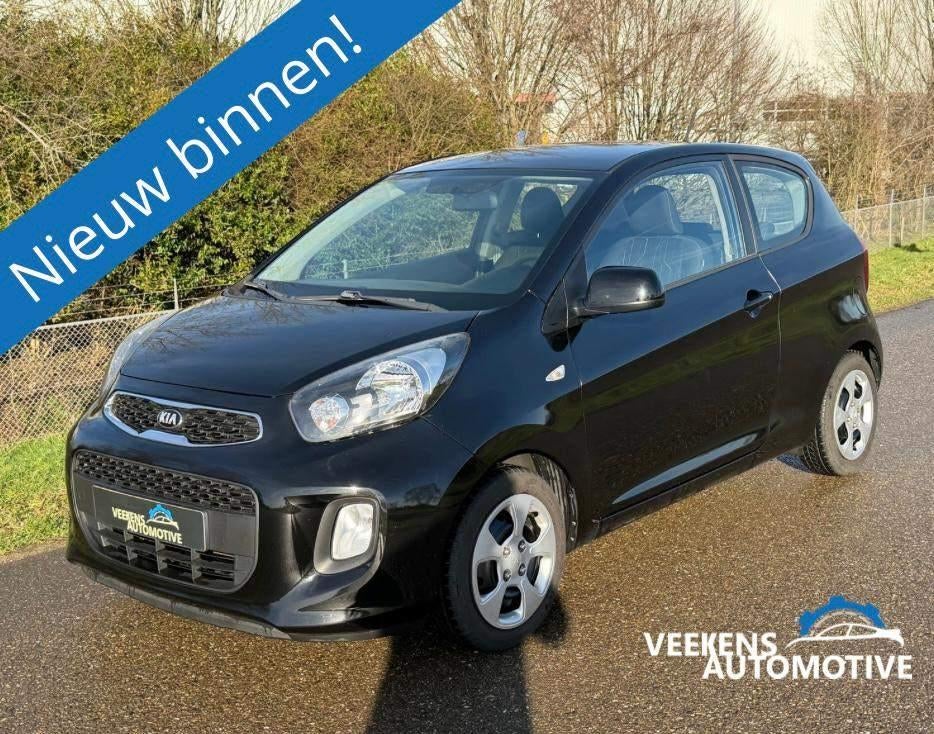 Kia Picanto 1.0 Cvvt 3-DRS 2015 Zwart *AIRCO*NAP*APK*, Auto's, Kia, Euro 5, Stof, Zwart, Zwart