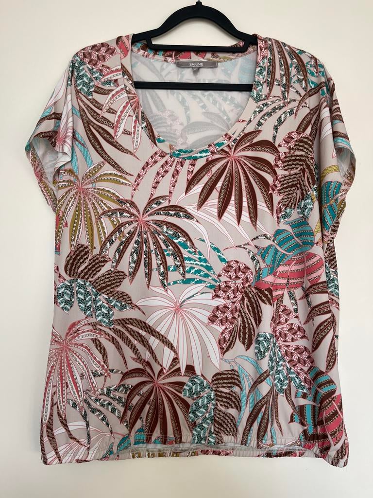 SANNE zomers travelstof truitje / blouse maat xxl, Kleding | Dames, Ophalen of Verzenden, Zo goed als nieuw, Beige, Blouse of Tuniek