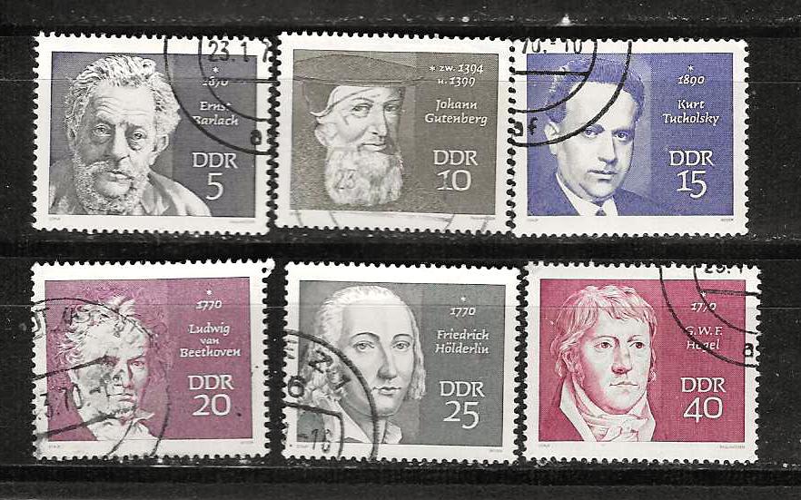 DDR 1534-1539, Ophalen of Verzenden, DDR, Gestempeld