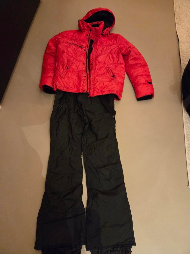 Ski-jas rood cold method mt 50, broek thinsulate, zw mt 50, Kleding | Heren, Ophalen of Verzenden, Zo goed als nieuw, Maat 48/50 (M)