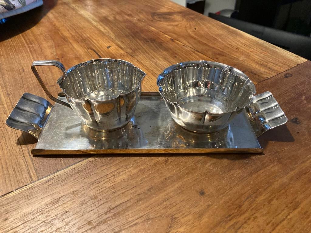 Georg Nilsson voor Gero roomstel art deco, Ophalen of Verzenden, Zilver