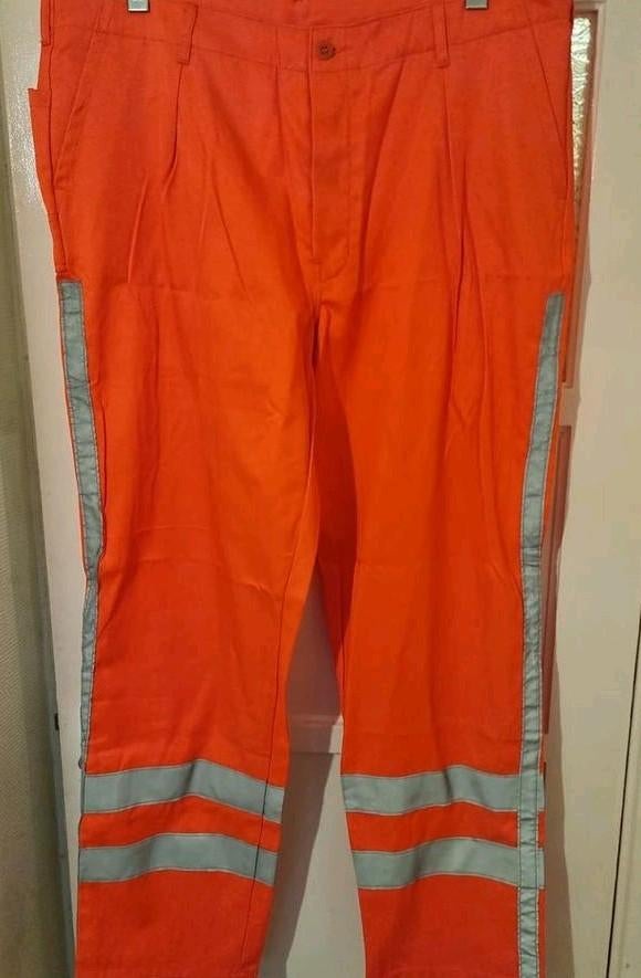 Tiger oranje reflecterende werkbroek maat 60, Tuin en Terras, Werkkleding, Dames, Nieuw, Broek, Tiger