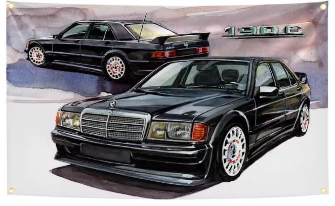 MERCEDES BANNER 60X90 M BEVESTIGGINGS OGEN IS HIJ NIET MOOI, Auto diversen, Ophalen of Verzenden, Nieuw