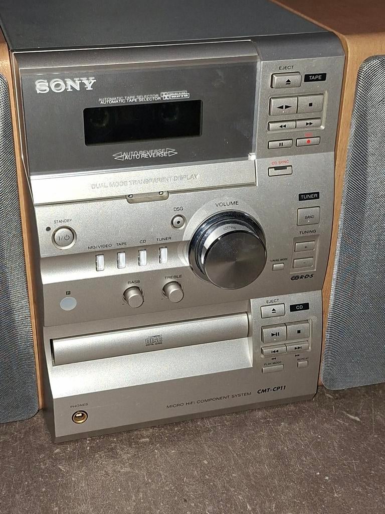 Sony CMT-CP11 Micro Hi-Fi – CD, Cassette & Radio, Ophalen, Zo goed als nieuw, Cassettedeck, Sony