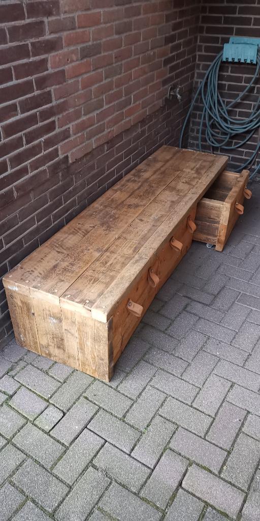 Schitterend bankje /kastje handgemaakt, Huis en Inrichting, Ophalen, Gebruikt, Minder dan 75 cm, 150 tot 200 cm