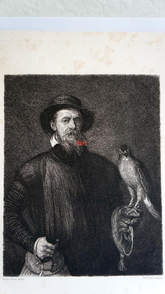 Antieke Ets. William Unger 1837-1932. Per stuk te koop., Antiek en Kunst, Ophalen of Verzenden