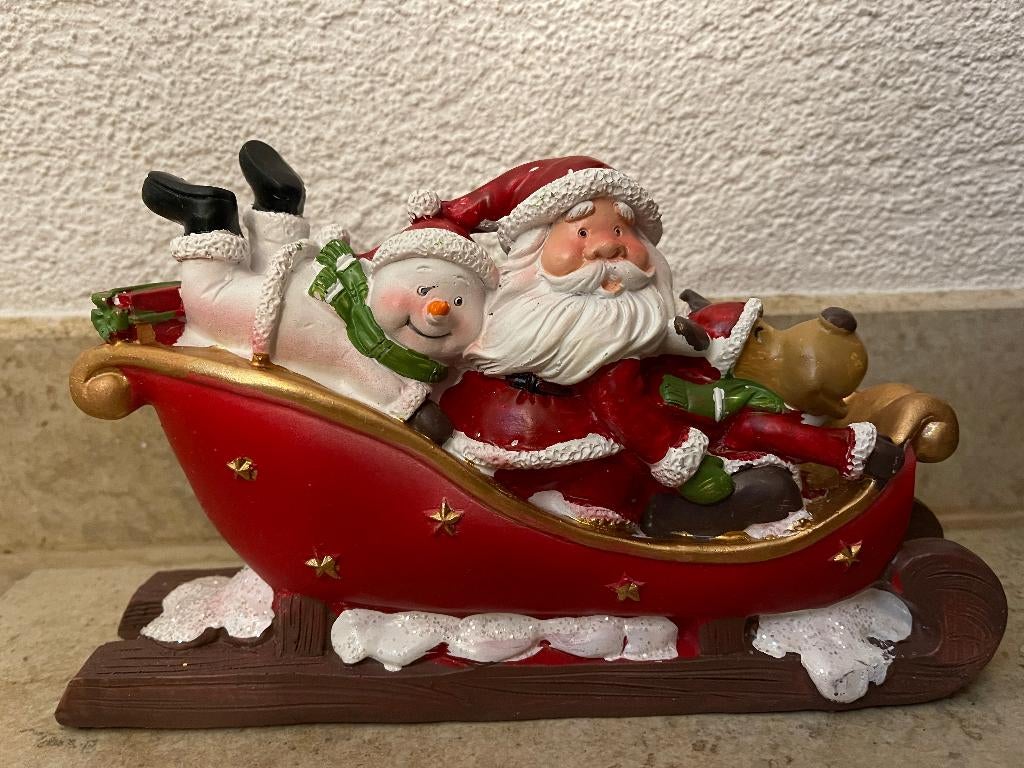 "Arreslee met Kerstman, Sneeuwpop en Rendier"  Nieuw, Diversen, Kerst, Ophalen of Verzenden, Nieuw