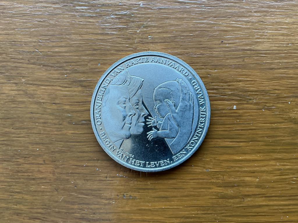 Penning geboorte Amalia 7 december 2003, Postzegels en Munten, Ophalen of Verzenden