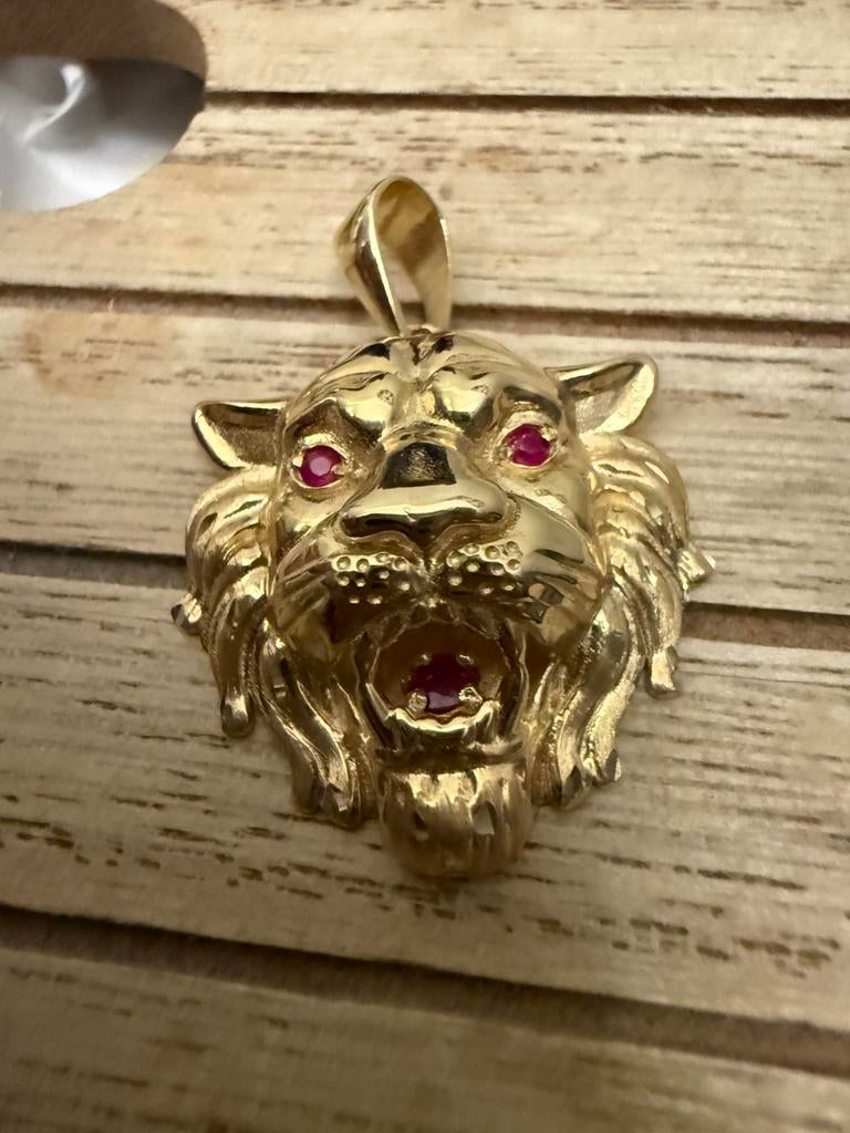 Prachtige 14 karaats gouden leeuw hanger, Ophalen of Verzenden, Nieuw, Goud