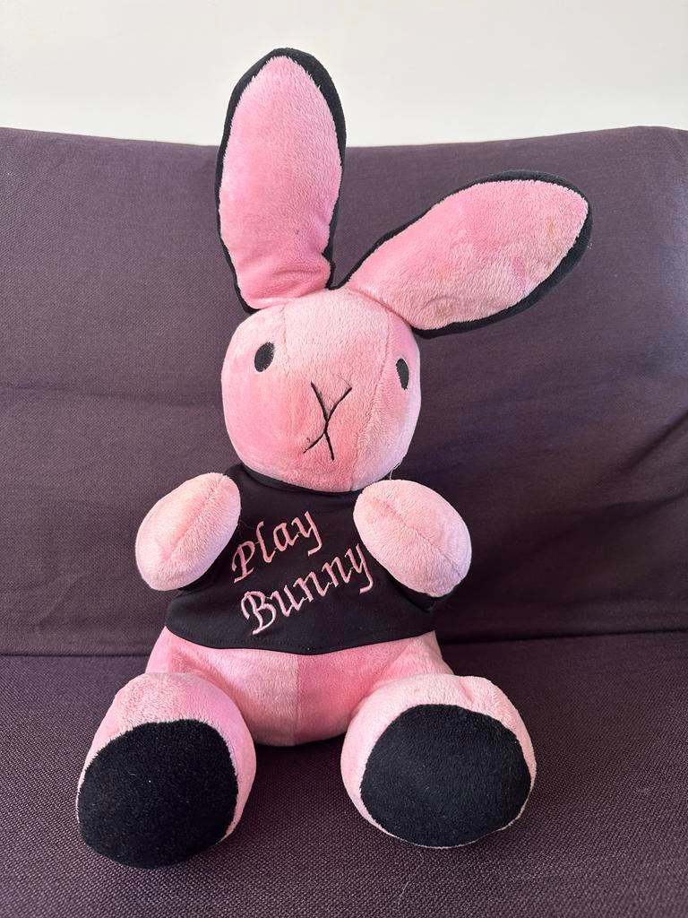 Playboy Bunny Knuffel Roze/Zwart - Play Bunny Shirt, Ophalen, Gebruikt, Overige merken, Overige karakters