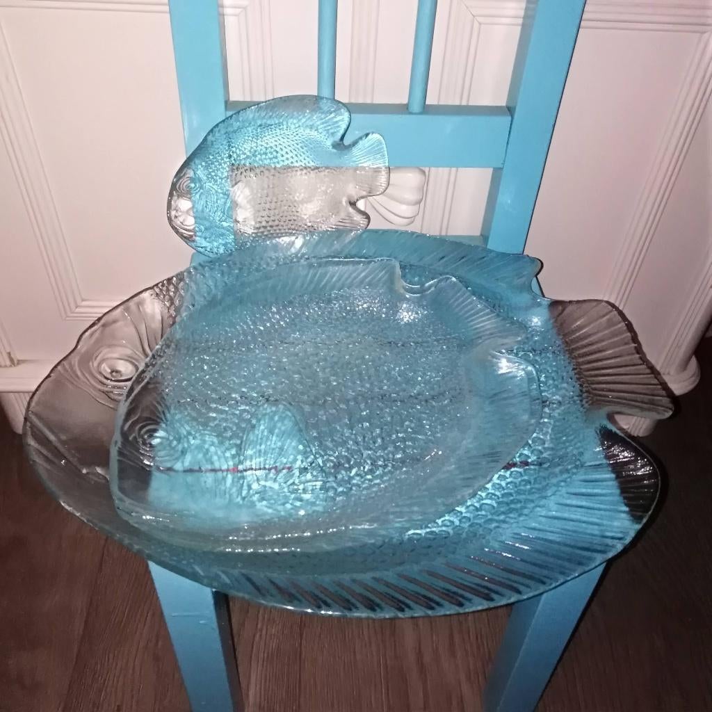 Glazen visschalen 4 stuks, Huis en Inrichting, Keuken | Servies, Ophalen, Overige stijlen, Glas, Schaal of Schalen