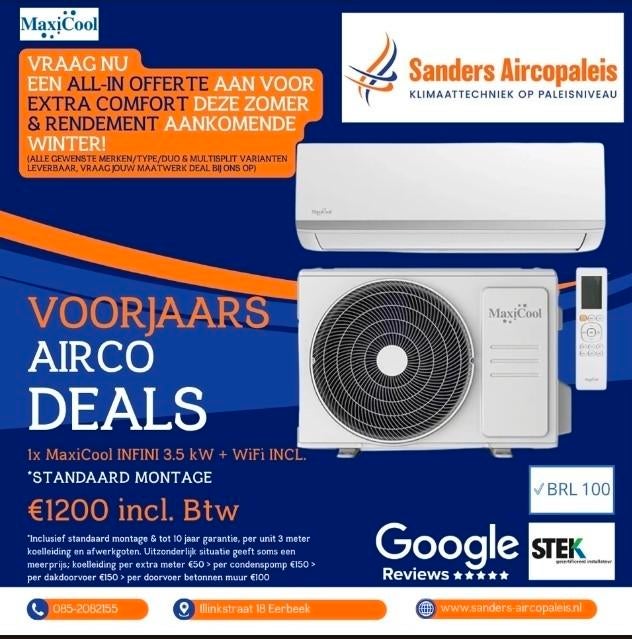 Super Sale Daikin LG Mitsubishi maxicool!!!, Witgoed en Apparatuur, Airco's, Verwarmen, Nieuw, 3 snelheden of meer, Ophalen of Verzenden