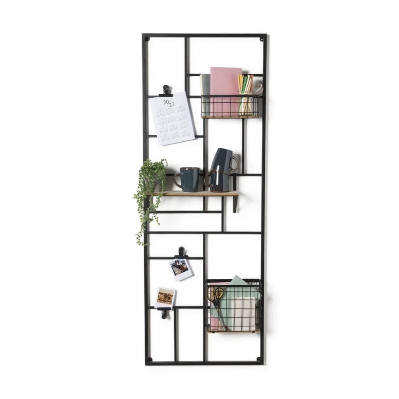 Wandrek Xenos XXL - Modern Zwart Metalen Rek met Plank, Huis en Inrichting, Woonaccessoires | Wandplanken en Boekenplanken, Ophalen