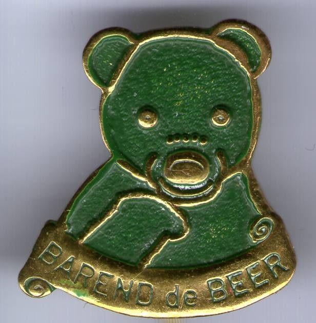 Barend de Beer groen op koper strip speldjes( R_031a ), Verzamelen, Verzenden, Nieuw, Overige onderwerpen, Speldje of Pin