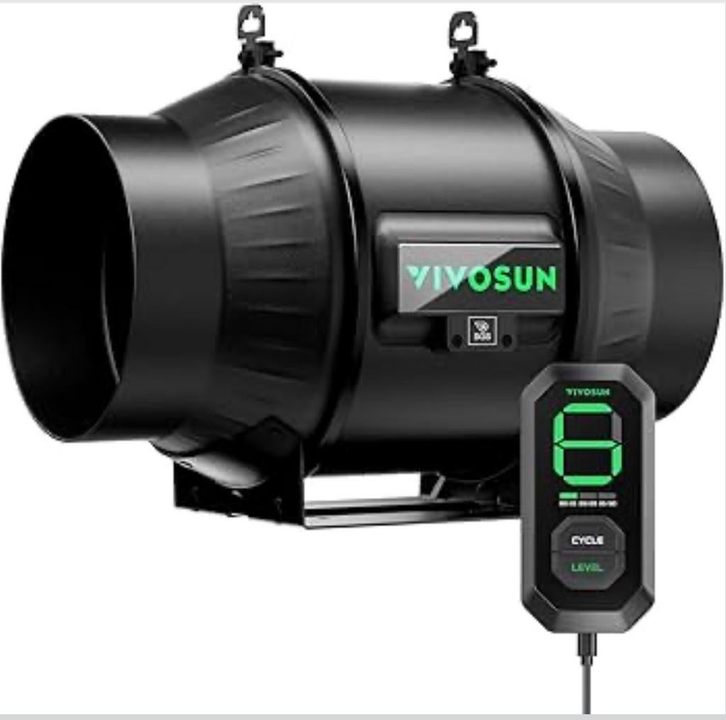 Vivosun kanaal ventilator, Witgoed en Apparatuur, Ventilatoren, Ophalen of Verzenden, Ventilator met afstandsbediening, Nieuw