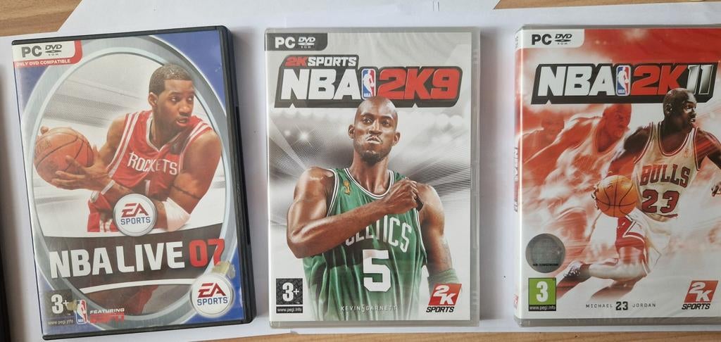NBA 2K11, NBA 2K9 en NBA Live 07 PC Games, Gebruikt, 1 speler, Ophalen of Verzenden, Vanaf 3 jaar