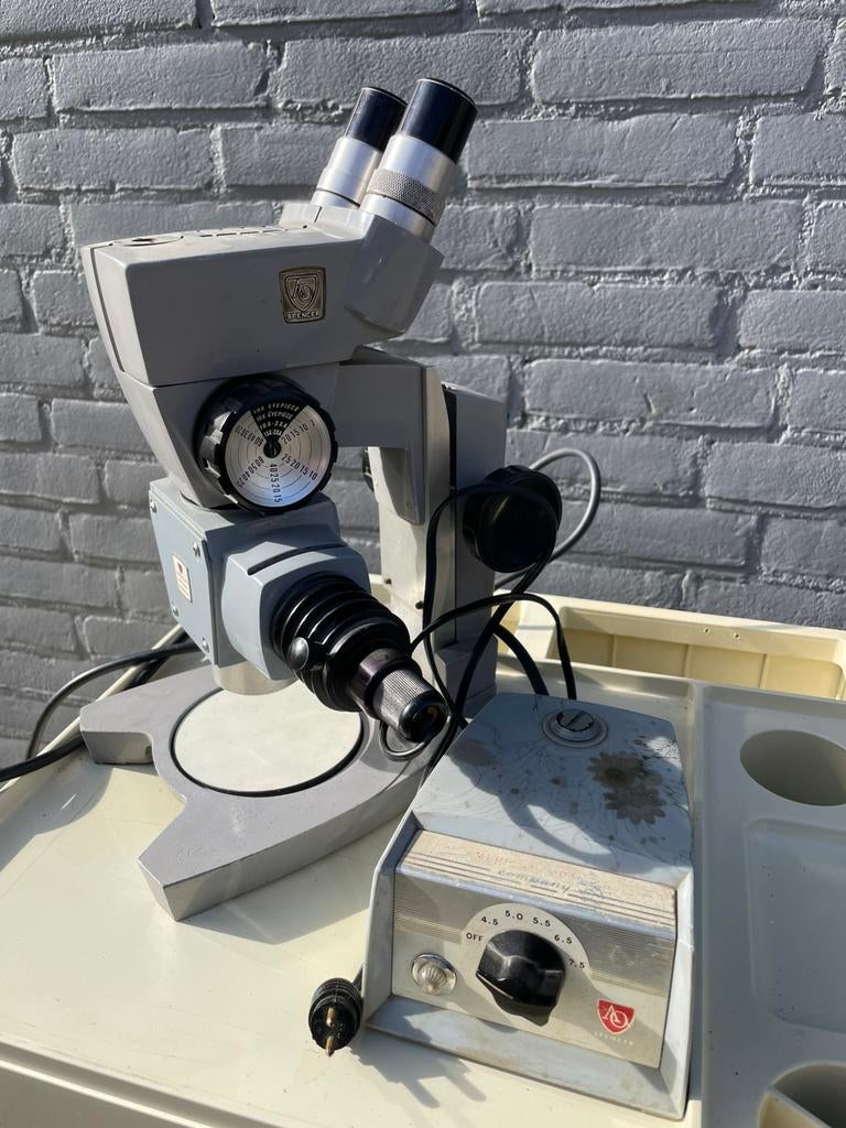 Vintage American Optical Spencer Cycloptic Stereo Microscoop, Ophalen, Zo goed als nieuw, Minder dan 400x