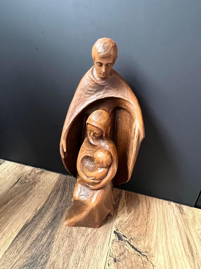 Houten beeld Heilige Familie - Jozef, Maria en Jezus, Ophalen of Verzenden