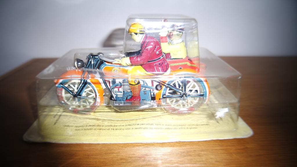 Vintage Motorzijspan blik / 60er jaren / Nieuw in verpakking, Antiek en Kunst, Antiek | Speelgoed, Ophalen of Verzenden