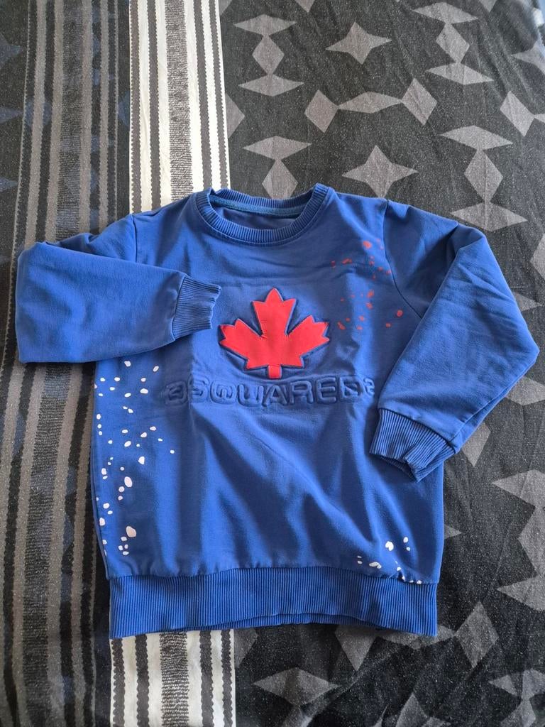 Dsquared2 Kinder Trui Blauw met Esdoornblad, Ophalen of Verzenden, Gebruikt, Dsquared2, Jongen of Meisje