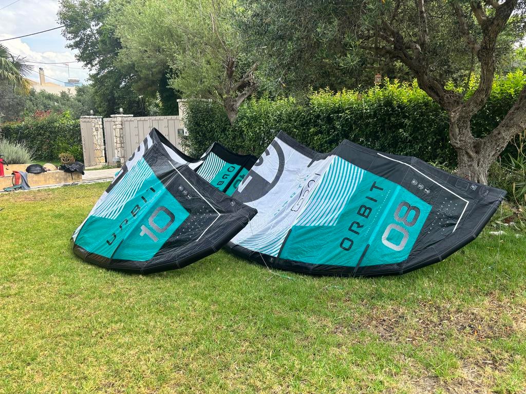 North Orbit Pro Kites 8m en 10m incl Pro Bar, Watersport en Boten, Kitesurfen, Gebruikt, 8 m², Bar, Geen board