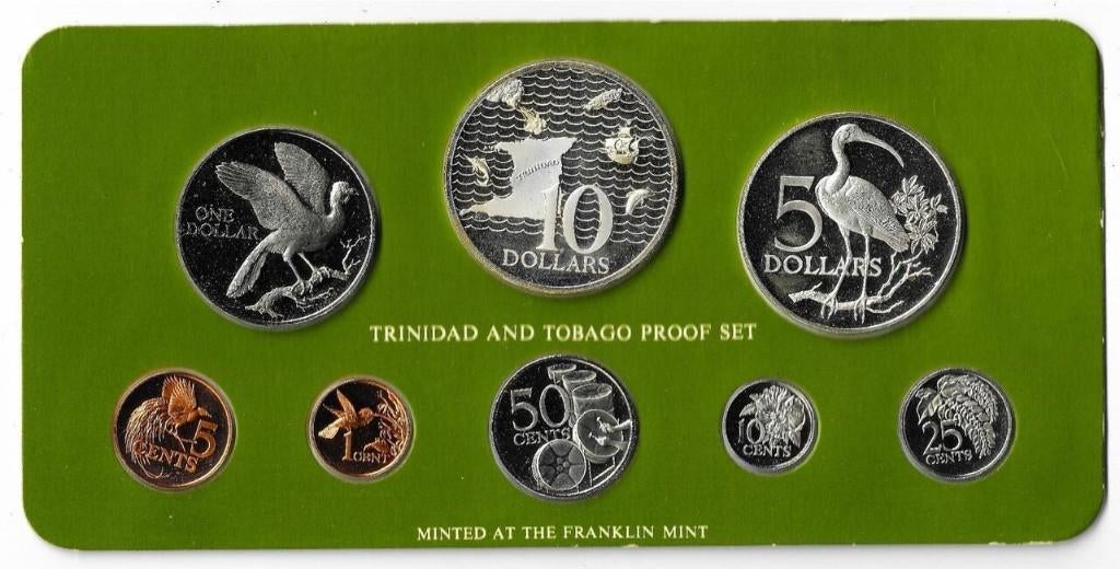 Trinidad Tobago proofset 1980 7 munten zilver aUNC, Postzegels en Munten, Ophalen of Verzenden, Noord-Amerika, Setje, Zilver