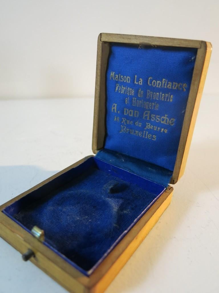 Antiek houten doosje zakhorloge 1905, Ophalen of Verzenden