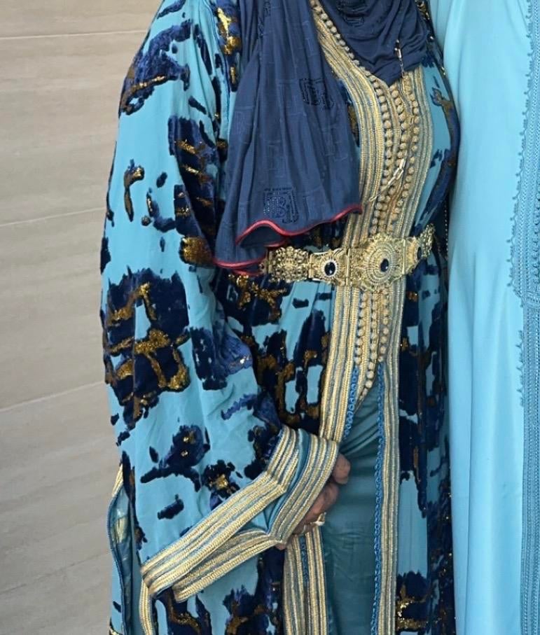 Marokkaanse takchita met mooie kleuren, Maat 38/40 (M), Overige typen, Blauw, Ophalen of Verzenden