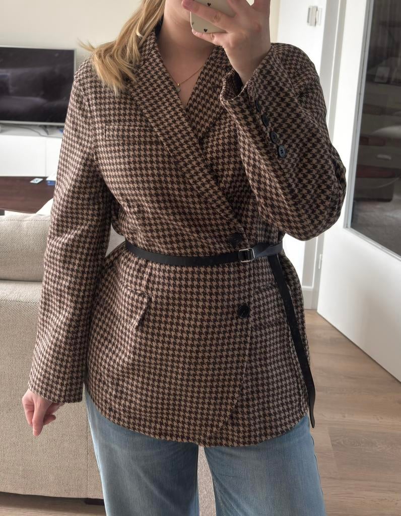 Maje wollen blazer, Kleding | Dames, Jassen | Zomer, Ophalen of Verzenden, Nieuw, Maat 38/40 (M), Bruin