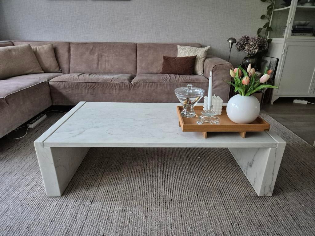 Marmeren salontafel marmer tafel massief marmer, Huis en Inrichting, Tafels | Salontafels, Ophalen, Gebruikt, 200 cm of meer, 50 tot 100 cm