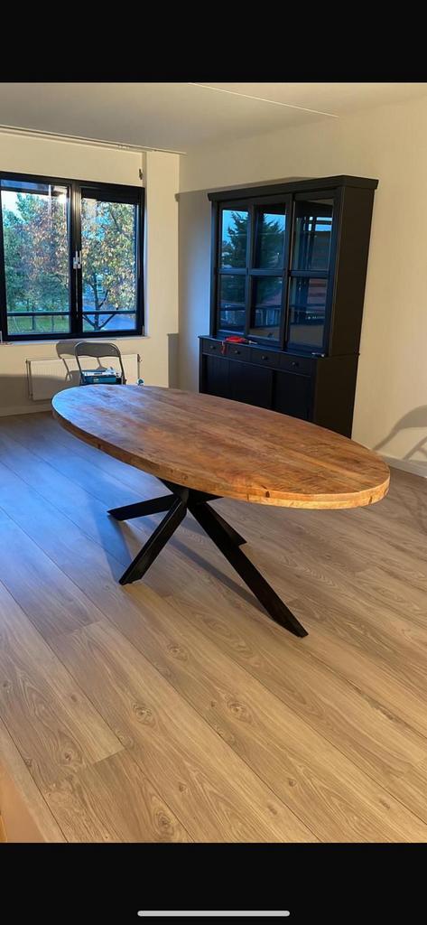 Mango houten eettafel, Ophalen, 200 cm of meer, 50 tot 100 cm, Zo goed als nieuw