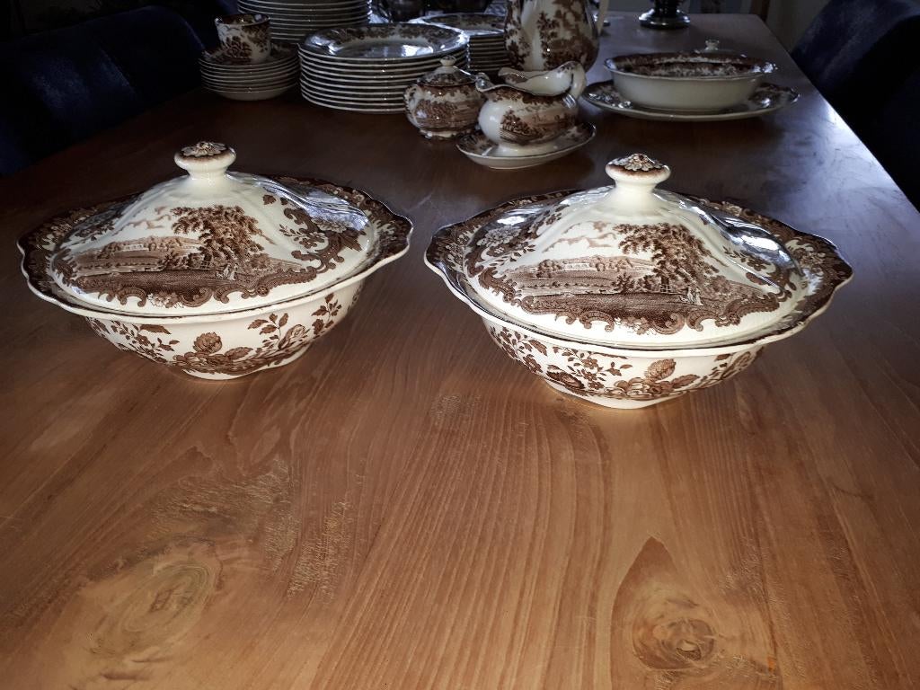 Avon Scenes bruin dekschalen, Antiek en Kunst, Antiek | Servies los, Ophalen of Verzenden