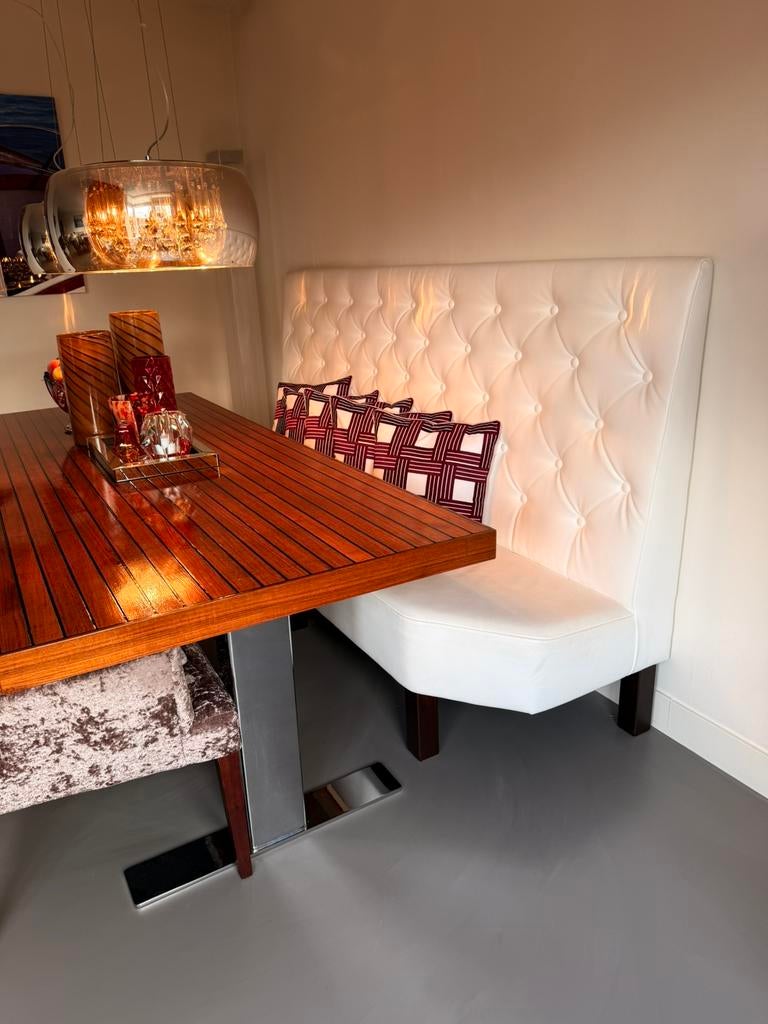 Eetkamer bank eetbank wit, Ophalen, Rechthoekig, 200 cm of meer