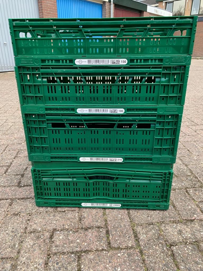 Klapkratten van Kunststof Zwart en Groen, Gebruikt, 40 tot 60 cm, Opvouwbaar, 50 tot 75 cm