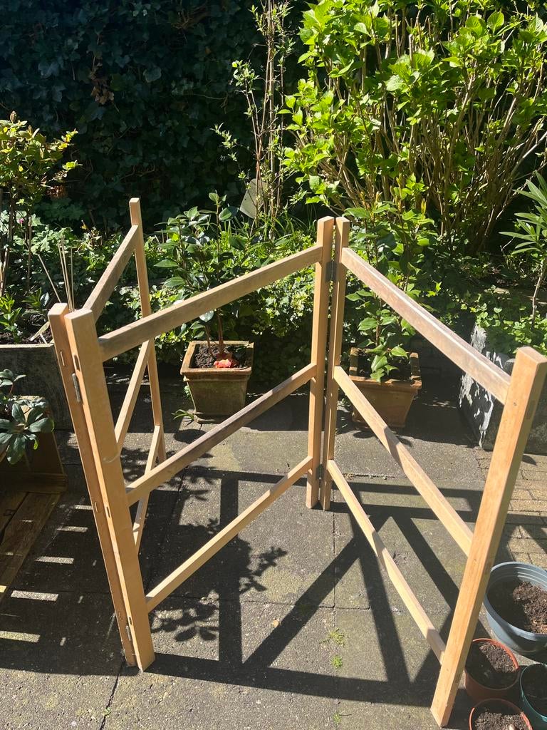 Houten inklapbaar droogrek, Ophalen, Zo goed als nieuw, Bruin, Vintage