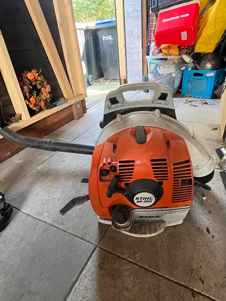 Stihl BR 350 Bladblazer - Goed werkende rugblazer, Tuin en Terras, Bladblazers, Ophalen, Gebruikt, Benzine, Ruggedragen