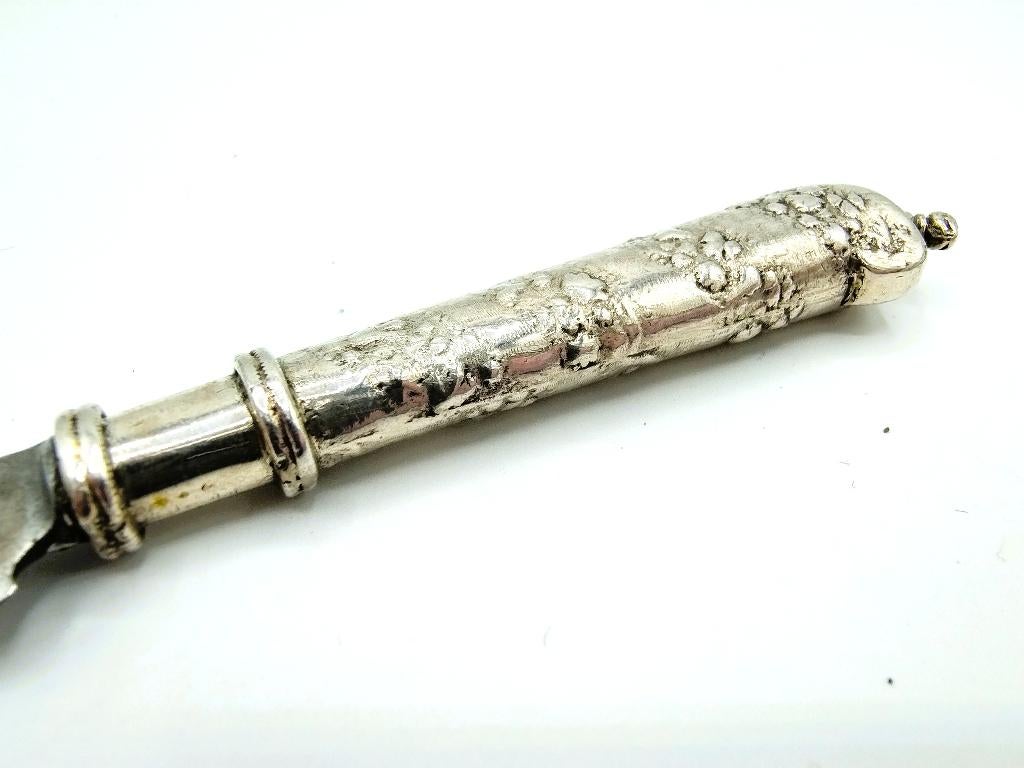 Zilveren mesheft met stalen lemmet, Amsterdam, 1748, Verzenden, Zilver