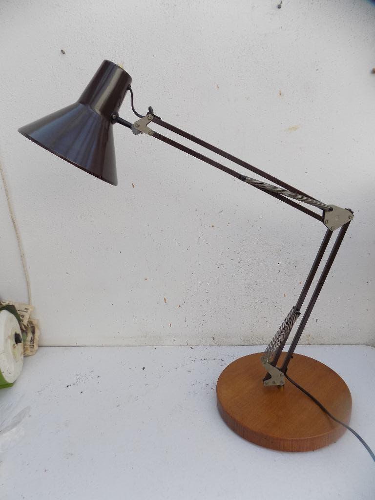 Lamp Burolamp Anglepoise lamp architektenlamp bruin, Huis en Inrichting, Lampen | Tafellampen, Ophalen of Verzenden, Gebruikt