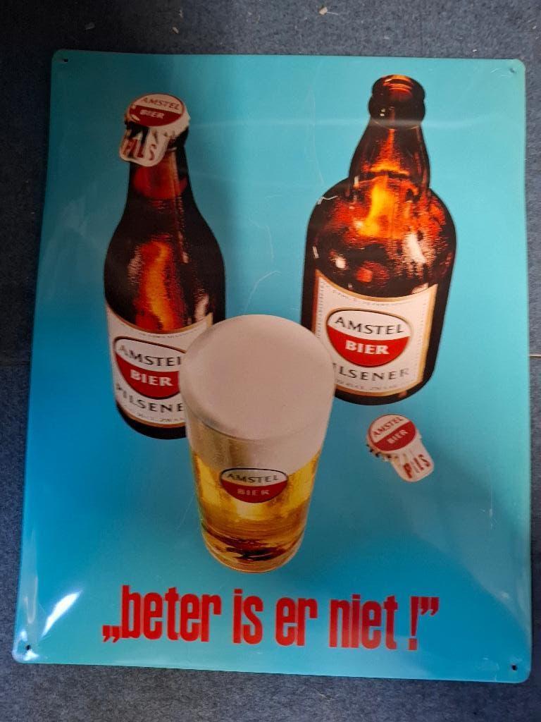 reclamebord AMSTEL bier, Ophalen of Verzenden, Zo goed als nieuw, Reclamebord, Plaat of Schild, Amstel