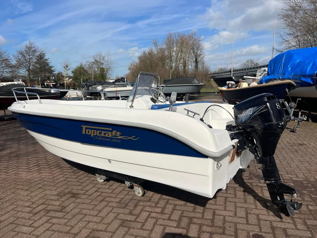 topcraft 440 millennium edition incl tohatsu 8 pk 4 takt, Watersport en Boten, Vis- en Consoleboten, Tot 10 pk, Ophalen of Verzenden