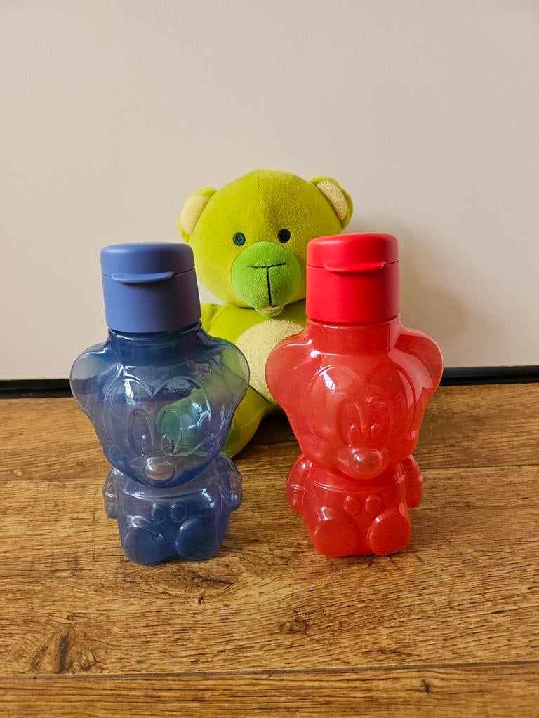 Tupperware nieuwe Disney Mickey Mouse fles 425 ml sportdop, Ophalen of Verzenden, Nieuw, Blauw, Beker of Kan