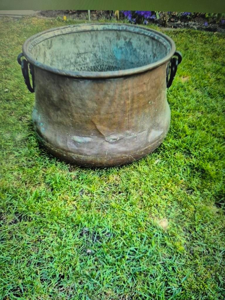 Koperen ketel, Tuin en Terras, Ophalen, Gebruikt, Rond, Metaal