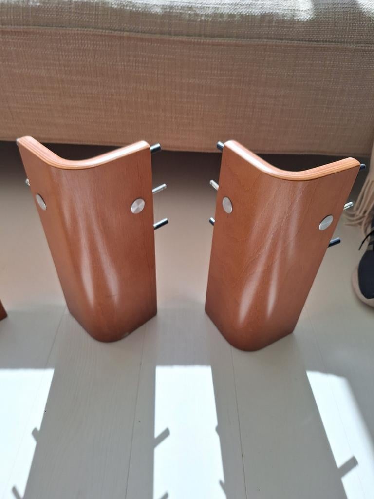 Vier kersen poten voor Auping Auronde; 34,5 cm hoog, Ophalen of Verzenden, Gebruikt