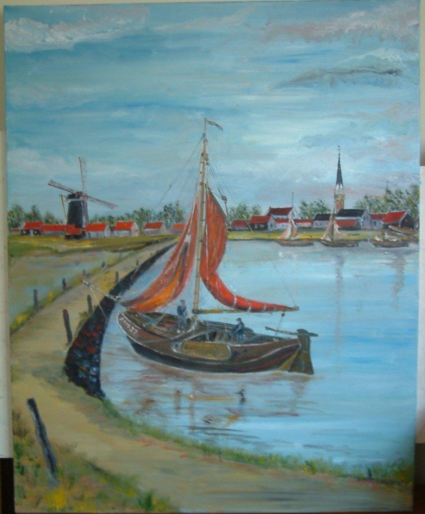 Arnemuiden Werf  schilderijen Jac Caljouw Arnemuiden, Antiek en Kunst, Ophalen