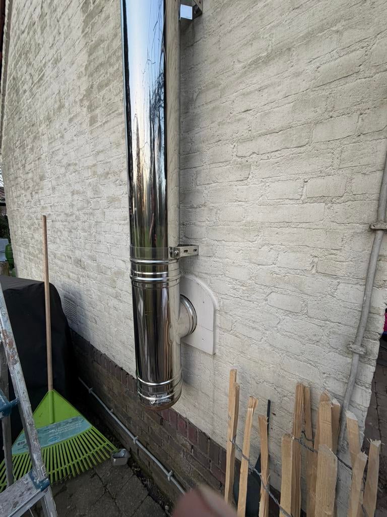 Dubbelwandige rookgas buizen, Ophalen of Verzenden, Gebruikt, Vrijstaande haard, Gashaard