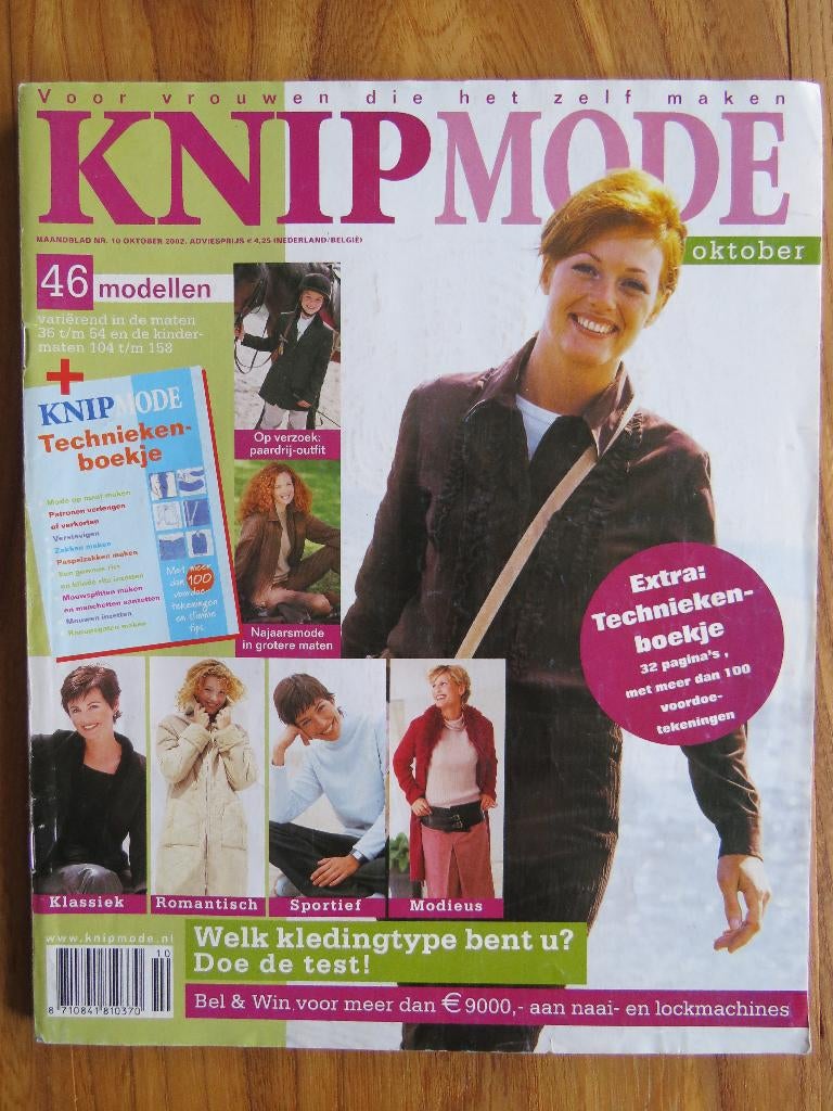 Knipmode oktober 2002 naaien mode patronen, Ophalen of Verzenden, Zo goed als nieuw, Vrouw, Knipmode